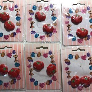 12x Vintage Plastic Pin Cushion Shank Buttons 'New Old Stock' #1438-7